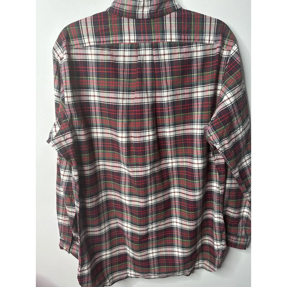 Ralph Lauren Mens Large Plaid Button Down Shirt Red Green White NWT L